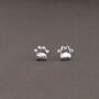 Sterling Silver Paw Print Earring Studs 'Pawsome', thumbnail 2 of 4