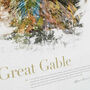 Great Gable In Wainwright's Words Lake District Poster, thumbnail 2 of 3