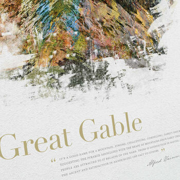Great Gable In Wainwright's Words Lake District Poster, 2 of 3