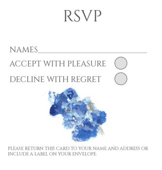 Pack 12 Midnight Larkspur Original Personalised Wedding Invitations, 5 of 5