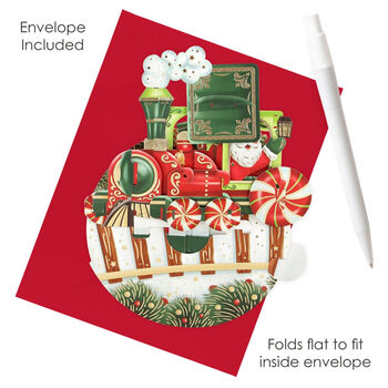 Pop Up 3D Christmas Card Santa Train, 4 of 4