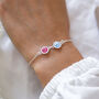 Personalised Double Birthstone Bracelet 925 Sterling Silver, thumbnail 3 of 8