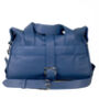 Handcrafted Marine Blue Leather Holdall, thumbnail 1 of 8