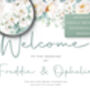 Wedding Welcome Board Pastel Green And White Florals, thumbnail 3 of 7
