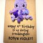 Personalised Name Age Octopus Crochet Birthday Card Handmade, thumbnail 12 of 12