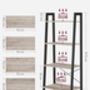 Four Tier Ladder Bookshelf Bookcase Shelves, thumbnail 8 of 9