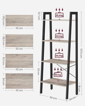 Four Tier Ladder Bookshelf Bookcase Shelves, 8 of 9