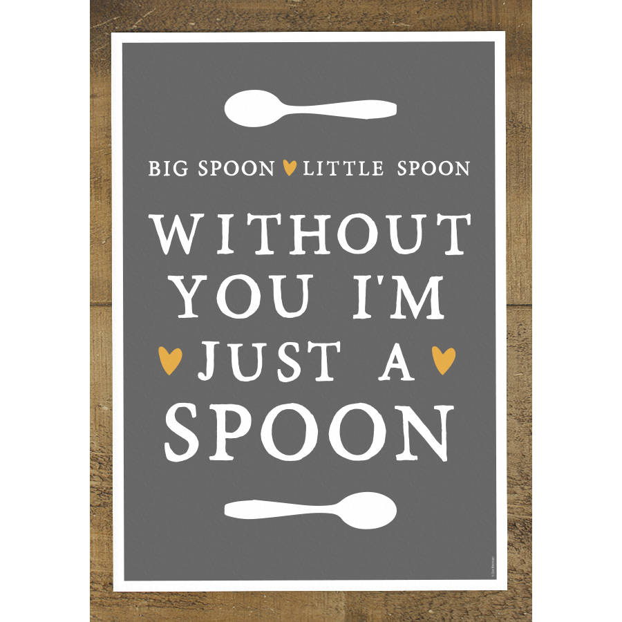 Unframed 'Big Spoon Little Spoon' Anniversary Print By Zoe Brennan