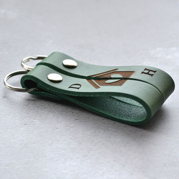 Couples New Home Gift Personalised Leather Keyring Set, 3 of 10