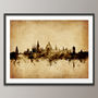 Oxford Skyline Cityscape Vintage Art Print, thumbnail 3 of 5