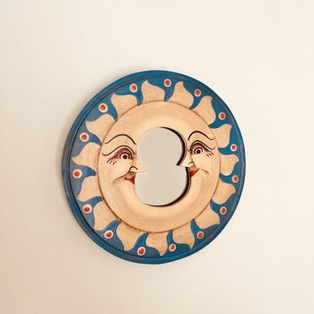 Celestial Moon Mini Wooden Handmade Decorative Mirror, 4 of 8
