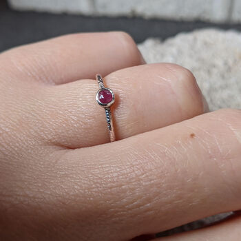 Raw Stone Silver Stacking Ring: Ruby, 8 of 11