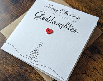 Personalised Handmade Christmas Card For Special Goddaughter, 4 of 4