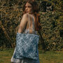 Cashmere Blue Skull Shopper Tote Bag By Xander Kostroma, thumbnail 3 of 3
