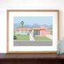 Palm Springs Pink Mid Century Modern House Print, thumbnail 1 of 4