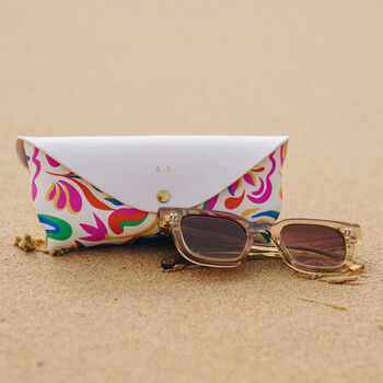 Personalised Carnival Print Leather Glasses Case, 3 of 3