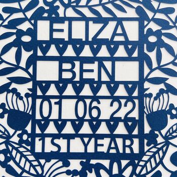 Personalised 1st Anniversary Paper Cut, 8 of 9
