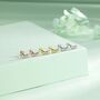 Sterling Silver Tiny Shooting Star Cz Internally Threaded Earrings, thumbnail 6 of 12