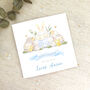 Personalised Blue Lamb And Chick Easter Card, thumbnail 1 of 4