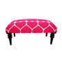 Fuchsia Heart Love Embroidered Upholstered Bench, thumbnail 5 of 6