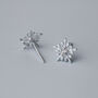 Sterling Silver Snowflake Stud Earrings, thumbnail 4 of 7