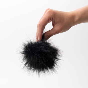 Fur Pom Pom In Pink, Black And Cream, 2 of 7