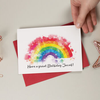 Personalised Rainbow Happy Birthday Card, 3 of 5