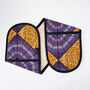 African Print Oven Gloves | Purple Bunmi Print, thumbnail 3 of 4