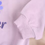 Personalised Mauve Sweatshirt Romper With Flower, thumbnail 5 of 6