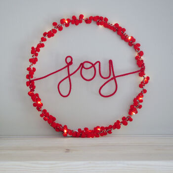 Joy Holly Wreath Light, 7 of 12