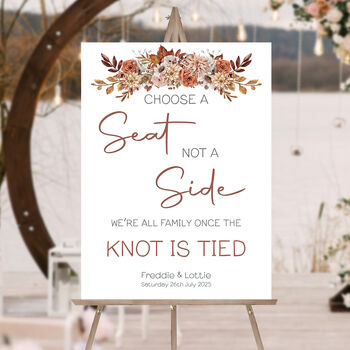 Wedding Choose A Seat Sign Autumn Floral, 3 of 5