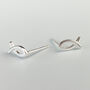 Sterling Silver Minimalist Fish Stud Earrings, thumbnail 2 of 6