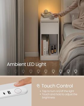 Slim Bedside Table Charging Station LED, 4 of 6