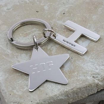 Personalised Sterling Silver Star Keyring, 5 of 8