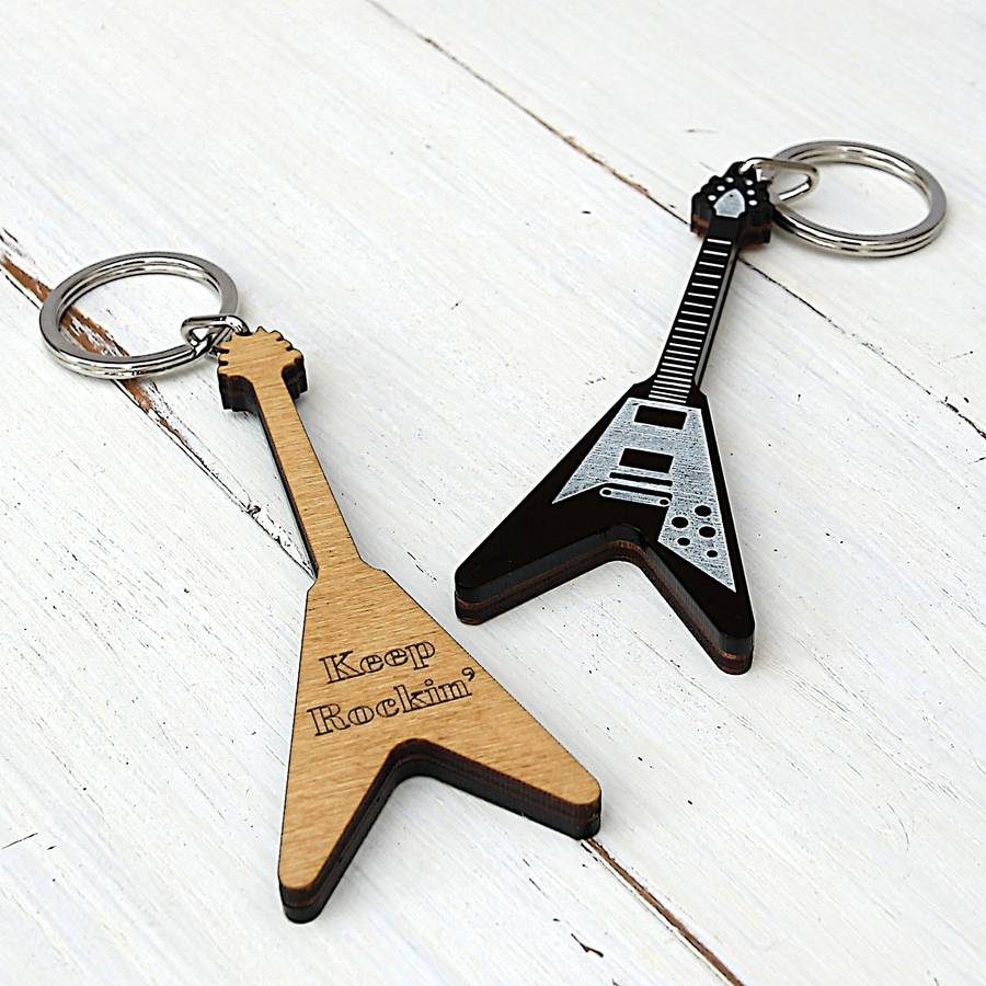 personalised electric guitar keyring by neltempo