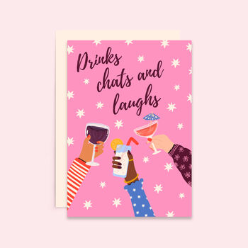 Drinks Chats And Laughs | Galentine's Day Card, 2 of 2