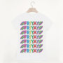 Friyay Women’s Rainbow Slogan T Shirt, thumbnail 3 of 4