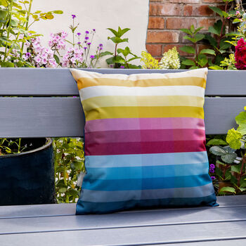 Pixel Stripes Water Resistant Garden Outdoors Cushion, 3 of 11