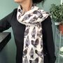 Chickens Print Scarf In Personalised Gift Box, thumbnail 3 of 7