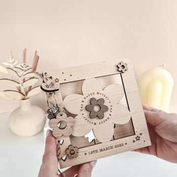 Personalised Wooden Hepatica Floral Mother’s Day Card, 4 of 7