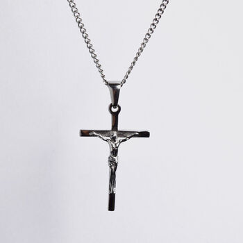 Crucifix Handmade Stainless Steel Necklace, 3 of 5