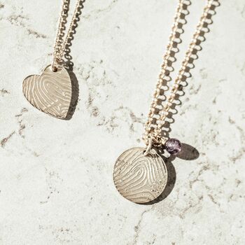 Personalised Fingerprint Heart Necklace, 3 of 10