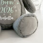 Personalised Born In 2026 Grey Plush Teddy Bear, thumbnail 5 of 11