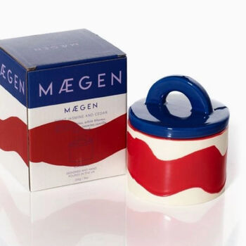 Patterned Ceramic Scented Candle Jasmine And Cedar, 3 of 3