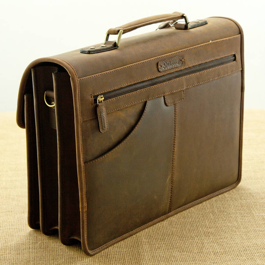 Chateau Musar Heavy Duty Leather Briefcase By Jones and Jones of
