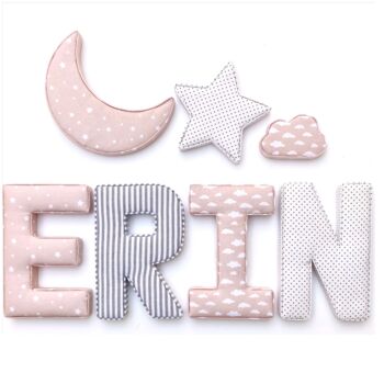 Pink And Grey Nameset Fabric Letters, 6 of 12