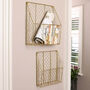 Two Brass Wire Home Storage Magazine Baskets, thumbnail 1 of 2