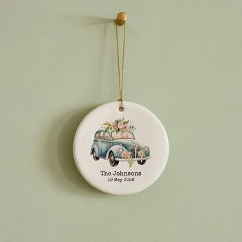 Personalised Wedding Car Ceramic Heart, 5 of 9