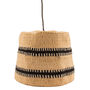 Black/Natural Tooth Stripe Pendant Woven Lampshade, thumbnail 1 of 6