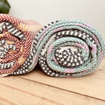 Striped Hand Loomed Fringed Blanket Throw, 4 of 8